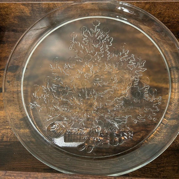 Vintage Clear Glass Serving Christmas Tree Sandwich Cake Plate Platter 13" - Picture 1 of 4